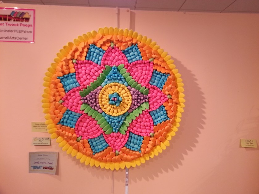 Peepflower. Looks more like a Peep mandala to me, but it's colorful! :0)